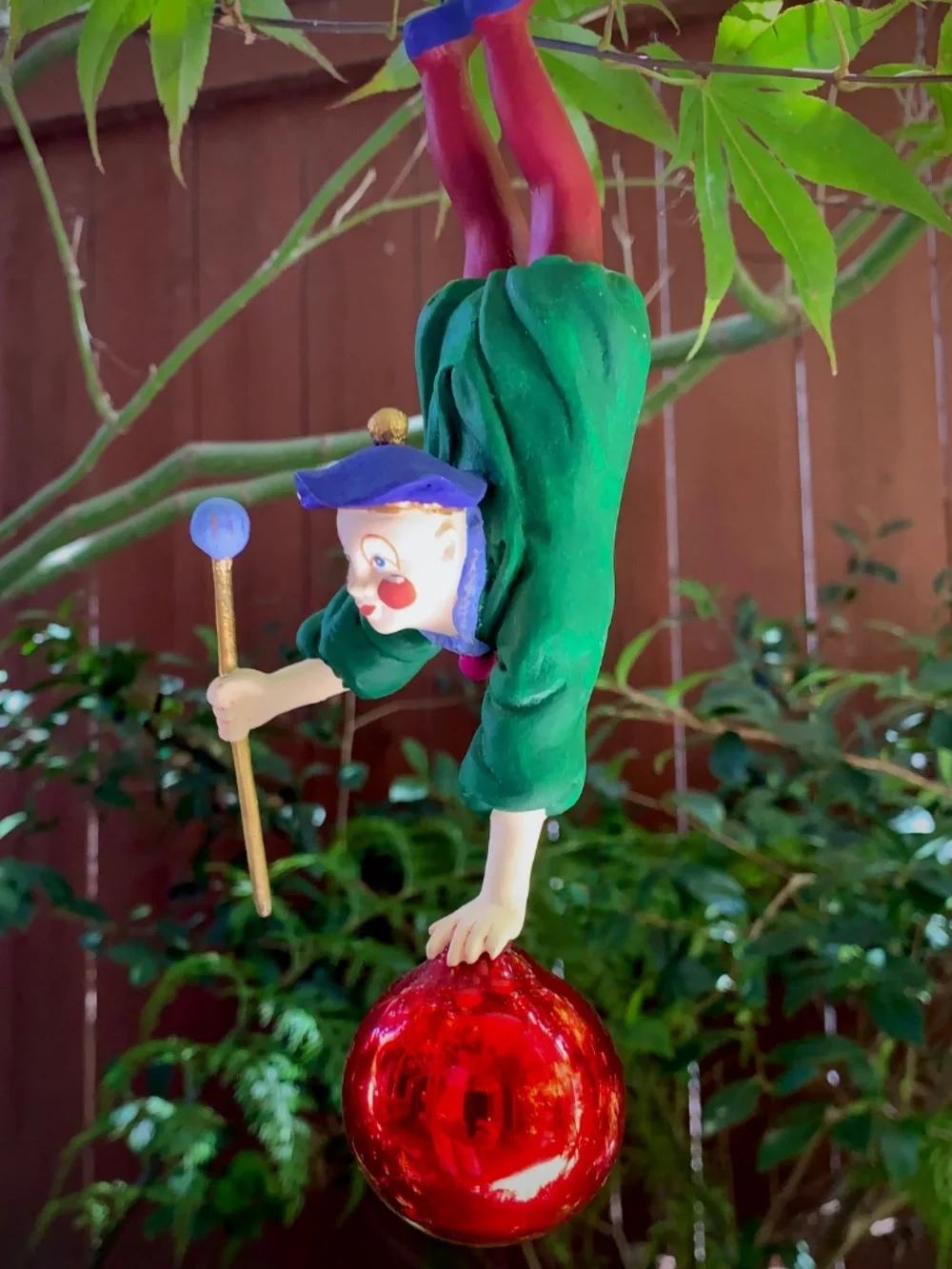 Hand-painted folk art ornament • Lightweight, carved-style construction